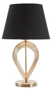 Lampada da Tavolo Maxt Ø32,5x53,5 cm in Ferro Carta e Tessuto Oro e Nero