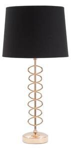 Lampada da Tavolo x Ø30x61,5 cm in Ferro Carta e Tessuto Oro e Nero