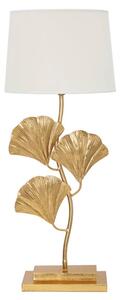Lampada da Tavolo Glamy Ø33x81 cm in Ferro e Tessuto Oro e Bianco