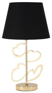 Lampada da Tavolo Glam Harts Ø30x54,5 cm in Ferro e Tessuto Nero e Oro