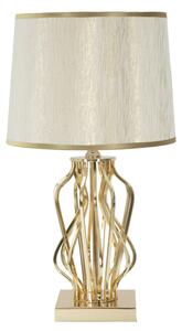 Lampada da Tavolo Glam x Ø30x52 cm in Ferro Plastica e Poliestere Oro e Crema
