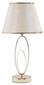 Lampada da Tavolo Glam Flush Ø24x47 cm in Ferro e Poliestere Oro e Crema