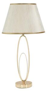 Lampada da Tavolo Glam Flush Ø30x58 cm in Ferro e Poliestere Oro e Crema