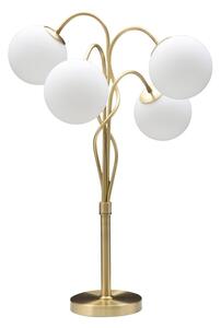 Lampada da Tavolo Glamy 4 Light Ø53x74 cm in Ferro e Vetro Bianco e Oro
