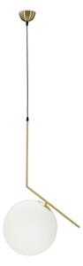 Lampadario Glamy 50x30x100 cm in Ferro e Vetro Bianco e Oro