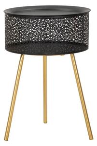 Tavolino Basso Ø35x50 cm in Metallo Nero