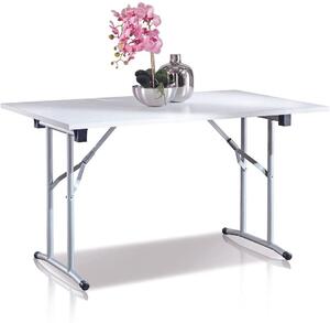 Tavolo con gambe pieghevoli, colore bianco
