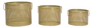 Porta Vasi Cage Tris Ø40x34-35x28-30x22 cm in Ferro Oro e Multicolor