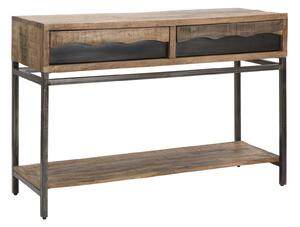 Console Yellowstone 118x40x80 cm in Legno di Acacia e Ferro Marrone e Nero
