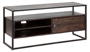 Porta Tv Burn 120x40x55 cm in Legno di Acacia e in Ferro Marrone