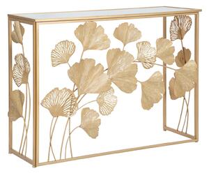 Console in Ferro Leaf 108x36,5x80 cm in Ferro MDF e Specchio Oro