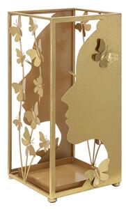 Porta Ombrelli Glam Face 24x22,5x48,5 cm in Ferro Oro