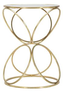 Tavolinetto Circly Ø38x53 cm in Ferro e Specchio Oro e Argento