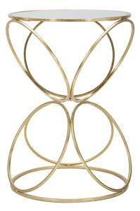 Tavolinetto Circly Ø42x61 cm in Ferro e Specchio Oro e Argento