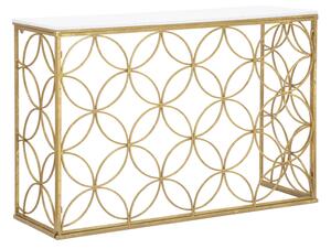 Console Star Marble 120x40x80 cm in Ferro e Marmo Oro e Bianco