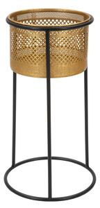 Porta Vasi Simply Ø25x50 cm in Ferro Oro e Nero