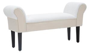 Panchetta Velvet Crema 102x31x51 cm Legno e Poliestere Crema e Nero