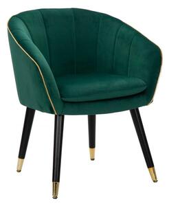 Poltrona Paris 62x58x78 cm in Legno Spugna Metallo e Poliestere Verde e Oro