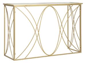 Console Exy 120x40x80 cm in Ferro e Specchio Oro e Argento