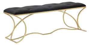Panca Sunshine 120x40x45 cm in Ferro e Specchio Oro e Nero