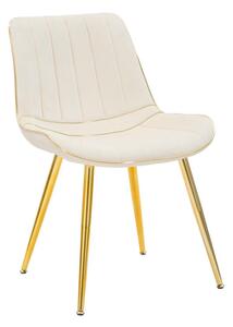 Set 2 Sedie Imbottite 51x59x79 cm in Poliestere Paris Crema e Oro