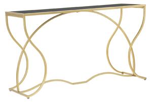 Console Sunshine 130x40x75 cm in Ferro e Specchio Oro e Nero
