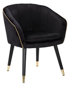 Poltrona Paris 62x58x78 cm in Legno Spugna Metallo e Poliestere Nero e Oro