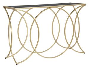 Console Infinity Small 120x40x79 cm in Ferro e Specchio Oro e Nero