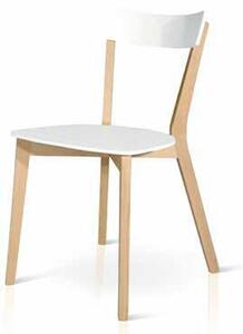 Set di 4 sedie in legno bicolore