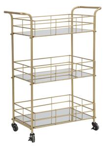 Carrello Glam Rettangolare 60x30,5x80 cm in Ferro e Vetro Oro