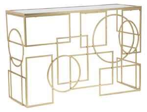 Console Marie 120x41x81 cm in Ferro e Vetro Oro e Nero