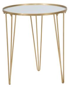 Tavolinetto da Caffé Glam Oro/Mirror Ø50x58,5 cm in Ferro e Vetro Oro