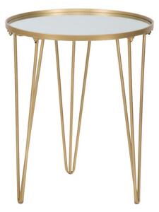 Tavolinetto da Caffé Glam Oro/Mirror Ø40x49 cm in Ferro e Vetro Oro
