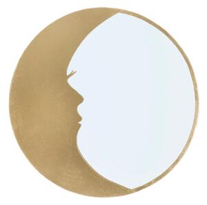 Specchio Moon Ø72,5x2,3 cm in Ferro e MDF Oro