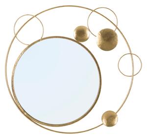Specchio Planet 90x3x83 cm in Ferro e MDF Oro