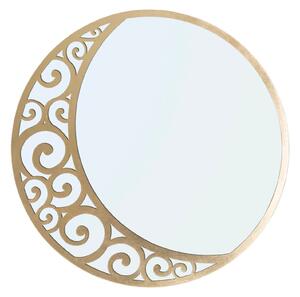 Specchio Luna Astratta Ø72x1 cm in Ferro e MDF Oro