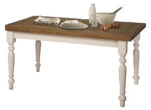 Tavolo con piano in rovere con 2 allunghe da 40 cm, arte povera, in legno massello e mdf