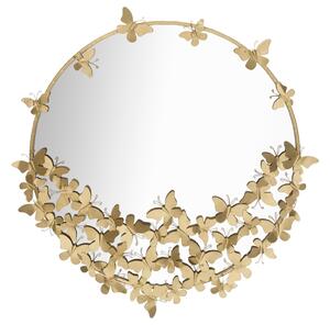 Specchio Farfalle Round New Ø91x3x94 cm in Ferro Oro