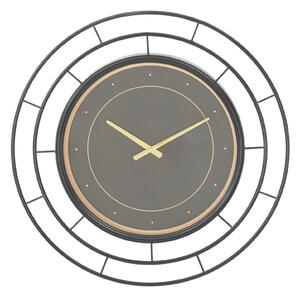 Orologio da Muro Fashion Dark Ø70x5,5 cm in Ferro MDF e Vetro Nero