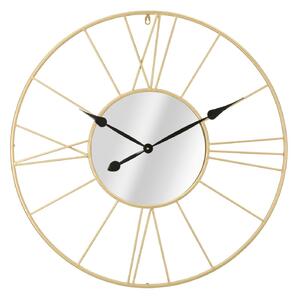 Orologio/Specchio Glam Stick Ø80x6 cm in Ferro Oro e Nero
