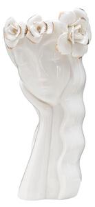 Vaso Woman Cute 14,8x13x29 cm Porcellana Bianco e Oro