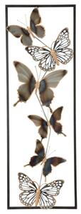 Pannello Farfalle 31x2,5x90 cm in Ferro Nero e Argento