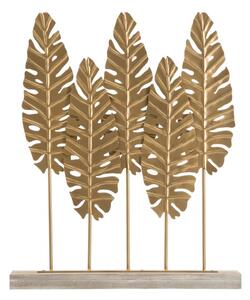 Scultura Long Leaf 47x10x57,5 cm in Ferro e MDF Oro