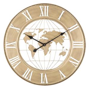 Orologio da Muro World Oro Ø63x3 cm in Ferro Oro