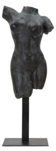 Scultura Museum Woman 19x17x50 cm in Poliresina e Ferro Nero