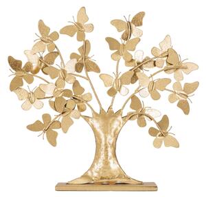 Albero della Vita con Farfalle Glam 31x8x30 cm in Ferro Oro
