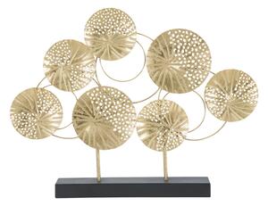 Scultura Panel 56x7x43 cm in Ferro Oro e Nero