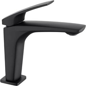 Rubinetto per lavabo nero - Miscelatore monocomando per bagno - Controllo del flusso dell'acqua - Corpo in ottone - Attacco G1/2 - Colore nero