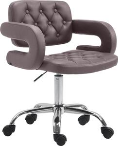 Sedia da ufficio - Sedia da ufficio - Comfort regolabile in altezza con rivestimento in Pelle finta | Colore: Marrone