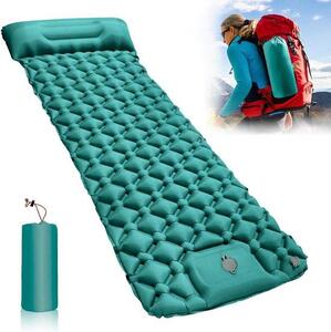 Tappeto gonfiabile per campeggio - Materasso gonfiabile - Ideale per attività all'aperto - Autogonfiabile con pompa - 190x65x6 cm - Blu